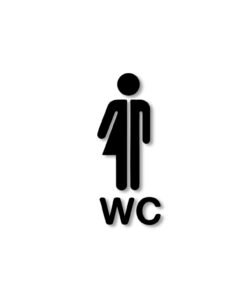 WC Schild für beide Geschlechter aus 3 mm Acryl, selbstklebend