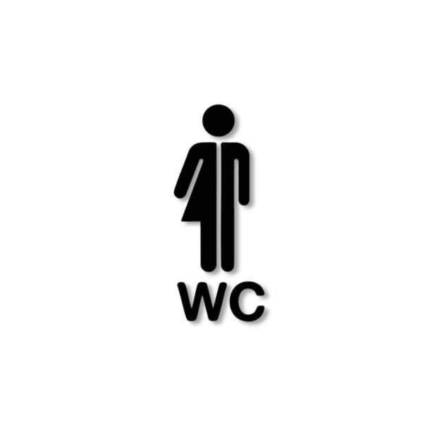 Symbol für Herren-WC, einfache schwarze Piktogramm-Darstellung.
