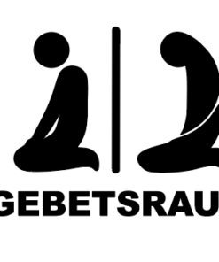 Gebetsraum Schild mit Varianten - 3 mm Acryl, selbstklebend