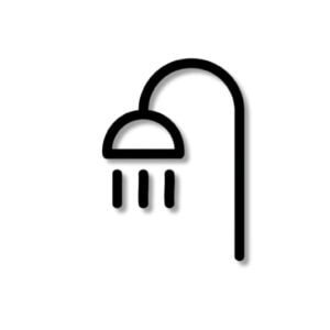 Duschkopf Symbol für Badezimmer und Wellness.