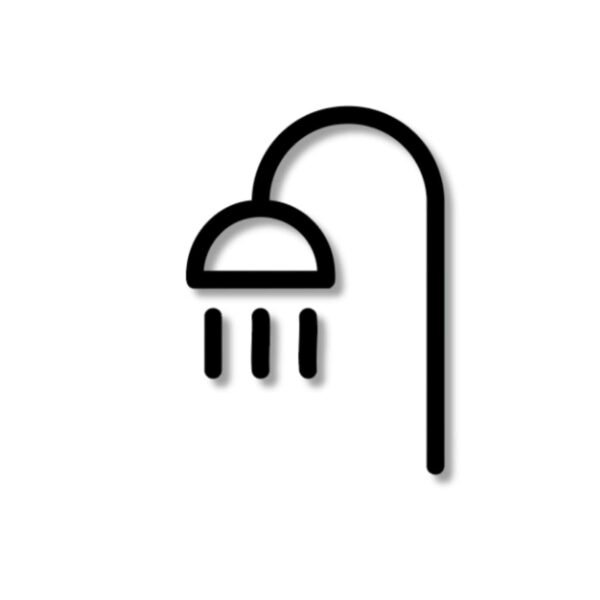 Duschkopf Symbol für Badezimmer und Wellness.