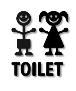 Kindertoilette Tür/Wandschild - aus 3 mm Acryl, selbstklebend