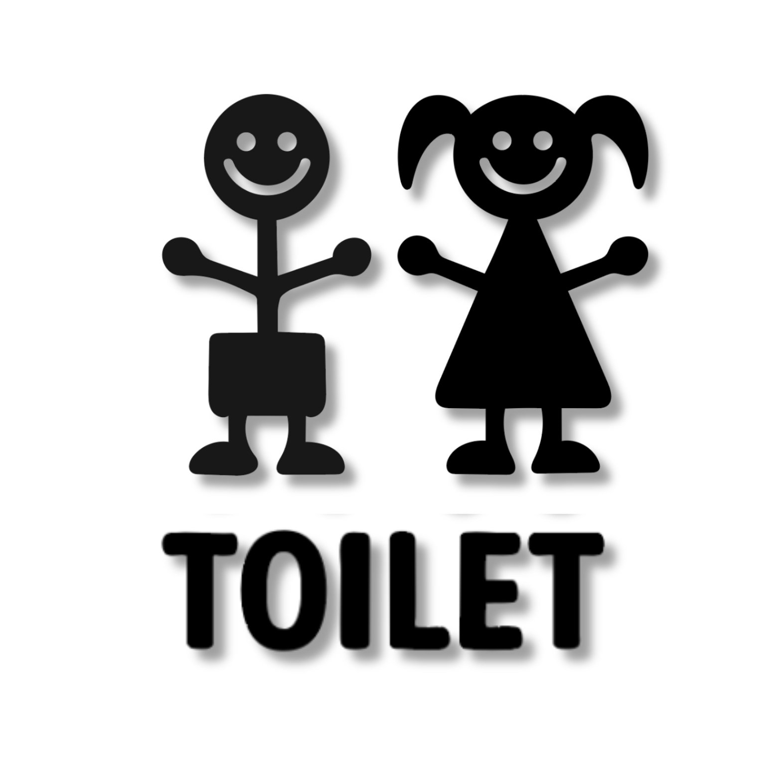 Kindertoilette Tür/Wandschild - aus 3 mm Acryl, selbstklebend