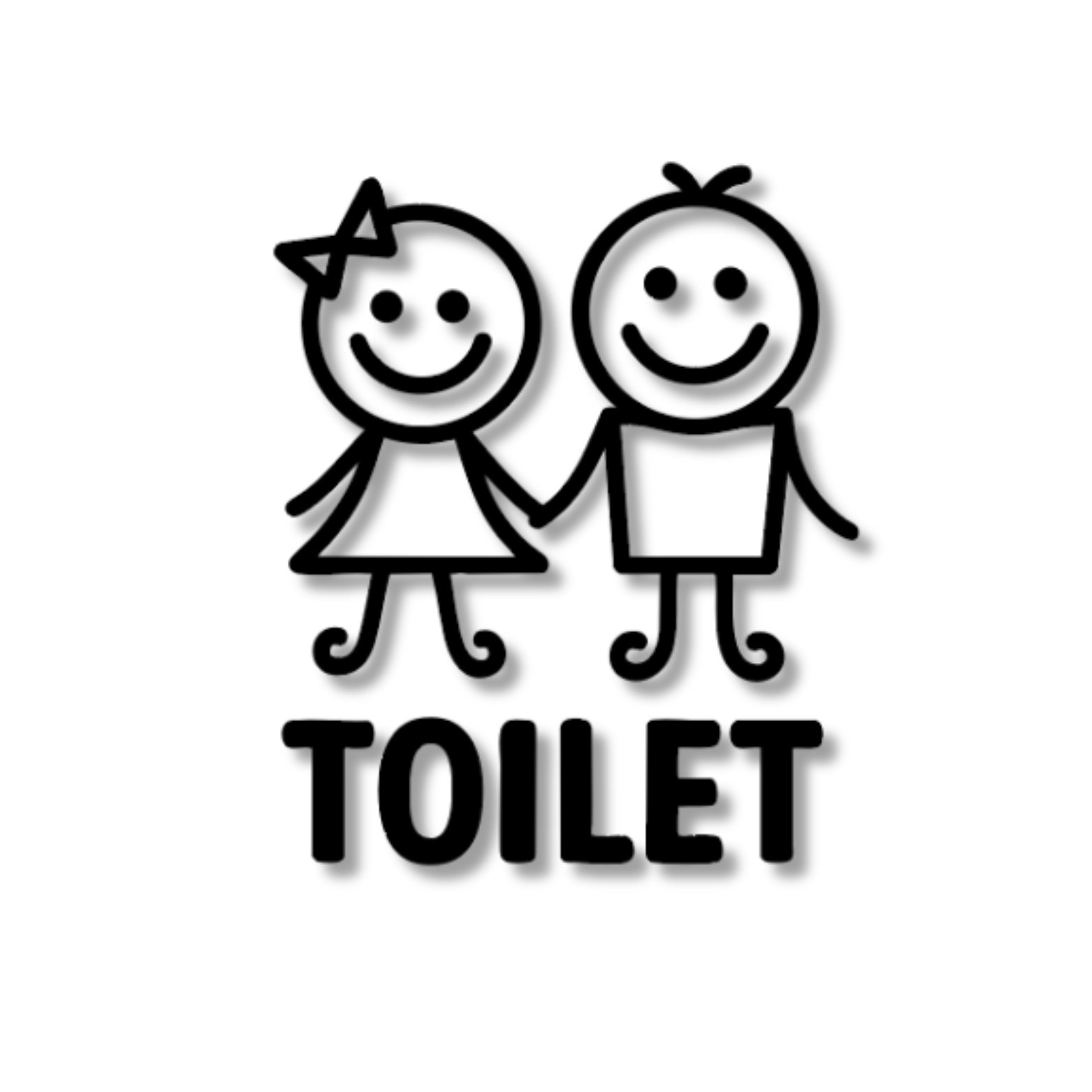 Kinder Badezimmer Schild - aus 3 mm Acryl, selbstklebend