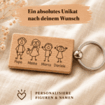 Familienschlüsselanhänger aus Holz1